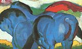 Franz Marc Famous Paintings - The Little Blue Horses